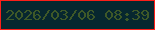 文字の大きさ：5、枠の色：fc1f19、背景の色：07272f、文字の色：3e5828 無料ブログパーツのブログ時計