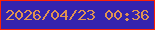 文字の大きさ：4、枠の色：fc2103、背景の色：3423ae、文字の色：e09352 無料ブログパーツのブログ時計
