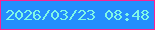 文字の大きさ：4、枠の色：fc2293、背景の色：248efd、文字の色：7ef7e6 無料ブログパーツのブログ時計