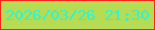 文字の大きさ：2、枠の色：fc231d、背景の色：b5dc52、文字の色：2df4d3 無料ブログパーツのブログ時計