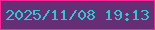 文字の大きさ：5、枠の色：fc2593、背景の色：662f75、文字の色：2dc9d2 無料ブログパーツのブログ時計