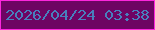 文字の大きさ：2、枠の色：fc26dd、背景の色：6e0463、文字の色：487fbd 無料ブログパーツのブログ時計