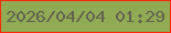 文字の大きさ：1、枠の色：fc2706、背景の色：91aa54、文字の色：616450 無料ブログパーツのブログ時計