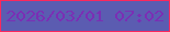 文字の大きさ：2、枠の色：fc285d、背景の色：5b5cb1、文字の色：7b2eb5 無料ブログパーツのブログ時計