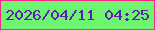 文字の大きさ：1、枠の色：fc2888、背景の色：6df470、文字の色：601fae 無料ブログパーツのブログ時計