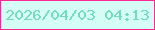 文字の大きさ：4、枠の色：fc2894、背景の色：d6fdf5、文字の色：74dbbd 無料ブログパーツのブログ時計