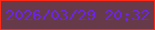文字の大きさ：2、枠の色：fc2917、背景の色：673a4a、文字の色：6a26e2 無料ブログパーツのブログ時計