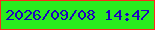 文字の大きさ：2、枠の色：fc2b1c、背景の色：2aed1e、文字の色：1c02c0 無料ブログパーツのブログ時計