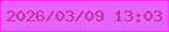 文字の大きさ：2、枠の色：fc2bee、背景の色：e562fc、文字の色：c63089 無料ブログパーツのブログ時計