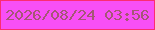 文字の大きさ：2、枠の色：fc2c72、背景の色：f84ff6、文字の色：a55775 無料ブログパーツのブログ時計