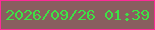 文字の大きさ：4、枠の色：fc2c97、背景の色：895e5f、文字の色：3ee245 無料ブログパーツのブログ時計