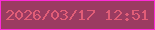 文字の大きさ：4、枠の色：fc2cd8、背景の色：9b3b61、文字の色：e05d77 無料ブログパーツのブログ時計