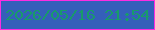 文字の大きさ：3、枠の色：fc2ce2、背景の色：345fba、文字の色：189a6b 無料ブログパーツのブログ時計