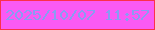 文字の大きさ：3、枠の色：fc304b、背景の色：fa5af4、文字の色：899cf2 無料ブログパーツのブログ時計