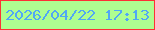 文字の大きさ：3、枠の色：fc3135、背景の色：aefe90、文字の色：50a7f5 無料ブログパーツのブログ時計