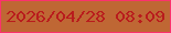 文字の大きさ：2、枠の色：fc316d、背景の色：bf6734、文字の色：b91c1d 無料ブログパーツのブログ時計