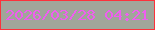 文字の大きさ：3、枠の色：fc323b、背景の色：a1a69a、文字の色：ef5eef 無料ブログパーツのブログ時計