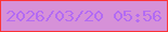 文字の大きさ：3、枠の色：fc3436、背景の色：d691d8、文字の色：b36bf2 無料ブログパーツのブログ時計