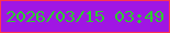 文字の大きさ：2、枠の色：fc3450、背景の色：a016e3、文字の色：2ec931 無料ブログパーツのブログ時計