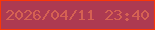 文字の大きさ：2、枠の色：fc3605、背景の色：ad3a51、文字の色：d56153 無料ブログパーツのブログ時計