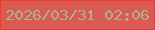 文字の大きさ：1、枠の色：fc3623、背景の色：d85c54、文字の色：b1b184 無料ブログパーツのブログ時計