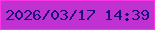 文字の大きさ：4、枠の色：fc36e5、背景の色：c031d2、文字の色：1d0d7b 無料ブログパーツのブログ時計