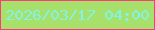 文字の大きさ：3、枠の色：fc3b7e、背景の色：a7e16c、文字の色：81f4e7 無料ブログパーツのブログ時計