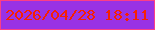 文字の大きさ：2、枠の色：fc3e87、背景の色：9932e5、文字の色：f62002 無料ブログパーツのブログ時計