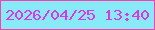 文字の大きさ：3、枠の色：fc3fac、背景の色：89eaf7、文字の色：d937ea 無料ブログパーツのブログ時計