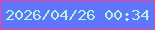 文字の大きさ：2、枠の色：fc4090、背景の色：6175fc、文字の色：adf7da 無料ブログパーツのブログ時計