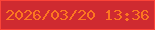 文字の大きさ：1、枠の色：fc4337、背景の色：cf2a30、文字の色：fc7621 無料ブログパーツのブログ時計