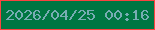 文字の大きさ：3、枠の色：fc4340、背景の色：007642、文字の色：77acb3 無料ブログパーツのブログ時計