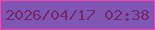 文字の大きさ：5、枠の色：fc45ac、背景の色：8056b5、文字の色：762967 無料ブログパーツのブログ時計
