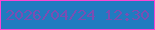 文字の大きさ：4、枠の色：fc45d3、背景の色：217bc0、文字の色：7a4eb3 無料ブログパーツのブログ時計