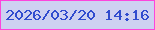文字の大きさ：3、枠の色：fc45dc、背景の色：ced1f1、文字の色：314cce 無料ブログパーツのブログ時計