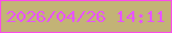 文字の大きさ：2、枠の色：fc4beb、背景の色：c3b376、文字の色：e854fc 無料ブログパーツのブログ時計