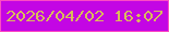 文字の大きさ：2、枠の色：fc4cc3、背景の色：c306e4、文字の色：dabb5a 無料ブログパーツのブログ時計
