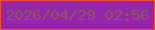 文字の大きさ：3、枠の色：fc4d17、背景の色：9524ad、文字の色：8c5a59 無料ブログパーツのブログ時計