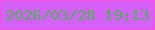 文字の大きさ：2、枠の色：fc4de2、背景の色：d562f8、文字の色：4db452 無料ブログパーツのブログ時計