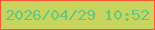 文字の大きさ：1、枠の色：fc5634、背景の色：c7d45d、文字の色：65c77d 無料ブログパーツのブログ時計