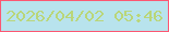 文字の大きさ：2、枠の色：fc5772、背景の色：b8e3ed、文字の色：bad679 無料ブログパーツのブログ時計