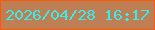 文字の大きさ：2、枠の色：fc5808、背景の色：bd7f53、文字の色：3bebeb 無料ブログパーツのブログ時計