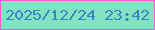 文字の大きさ：5、枠の色：fc58da、背景の色：83e2c2、文字の色：3585c7 無料ブログパーツのブログ時計