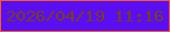 文字の大きさ：3、枠の色：fc5a21、背景の色：590ff2、文字の色：793d1f 無料ブログパーツのブログ時計