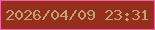文字の大きさ：5、枠の色：fc5eaa、背景の色：952f1b、文字の色：bba576 無料ブログパーツのブログ時計