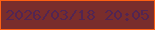 文字の大きさ：3、枠の色：fc6013、背景の色：792d2c、文字の色：522552 無料ブログパーツのブログ時計