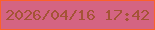 文字の大きさ：3、枠の色：fc6129、背景の色：d46482、文字の色：a45336 無料ブログパーツのブログ時計