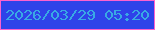 文字の大きさ：5、枠の色：fc61ce、背景の色：2e43e9、文字の色：39a9e4 無料ブログパーツのブログ時計
