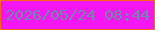 文字の大きさ：3、枠の色：fc6416、背景の色：f516f4、文字の色：6c8ca5 無料ブログパーツのブログ時計