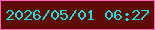 文字の大きさ：5、枠の色：fc64b4、背景の色：5f0b0a、文字の色：20deda 無料ブログパーツのブログ時計